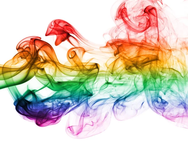 Барвистий веселковий дим, кольори прапора гомосексуальної гордості, прапор ЛГБТ-спільноти — стокове фото