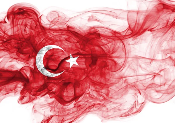 Turquie drapeau fumée — Photo