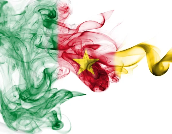 Kamerun státní vlajka kouře — Stock fotografie