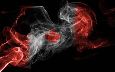 Kanada bayrağı duman