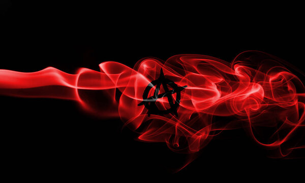 Anarchy smoke flag isolated on a black background