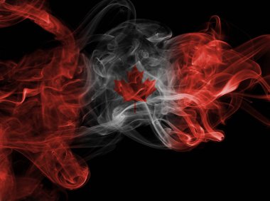 Kanada bayrağı duman