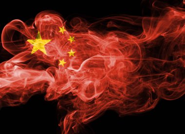 Çin bayrağı duman