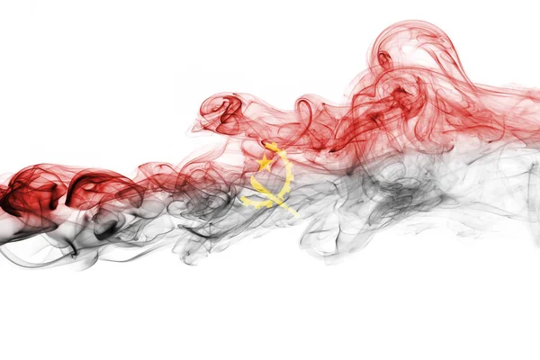 Vlag van Angola rook — Stockfoto
