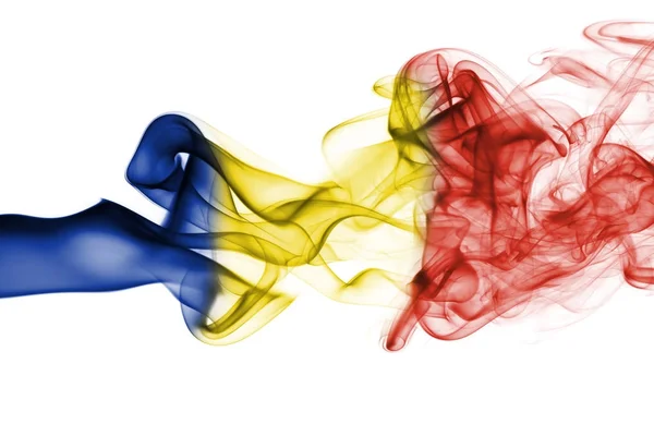 Ρουμανία σημαία καπνού — Φωτογραφία Αρχείου
