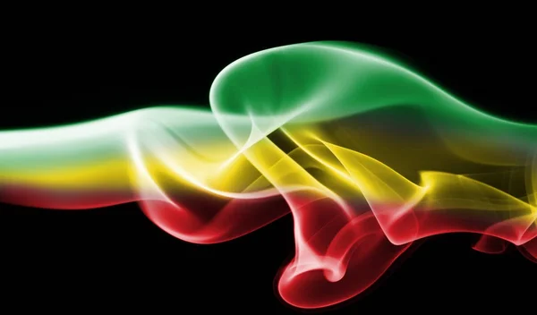 Ethiopia national smoke flag — Stock Photo, Image