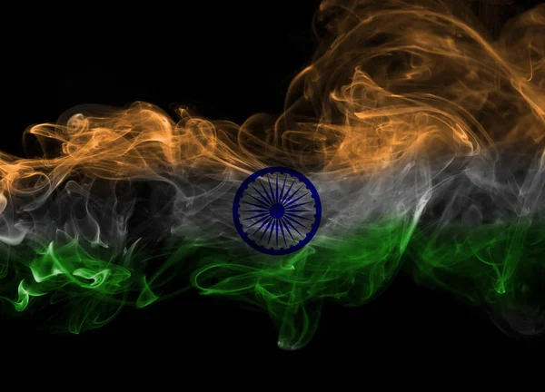 Dym flaga Indii — Zdjęcie stockowe