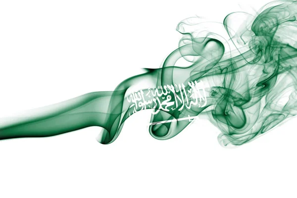 サウジアラビア国旗煙 — ストック写真