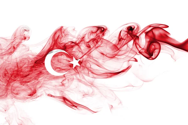 Turquie drapeau fumée — Photo