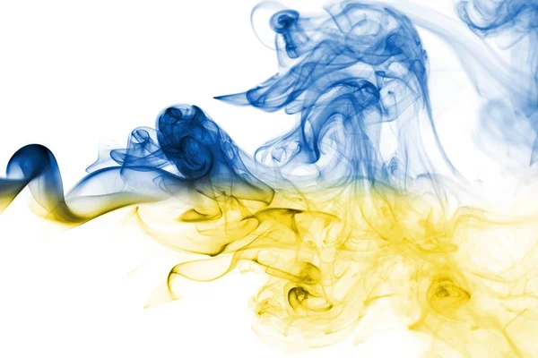 Ukraine national smoke flag — Stock Photo, Image