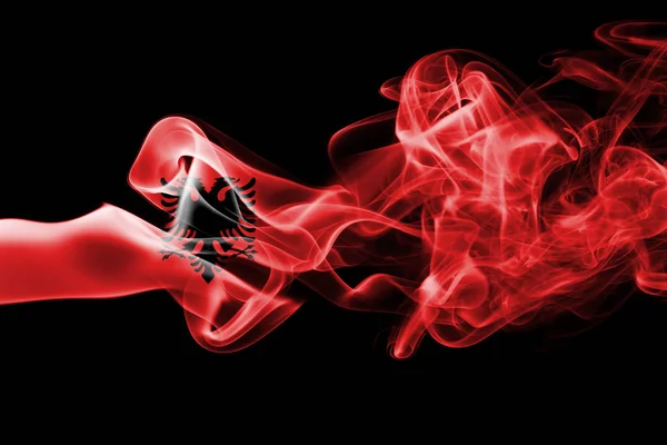 アルバニア煙フラグ — ストック写真
