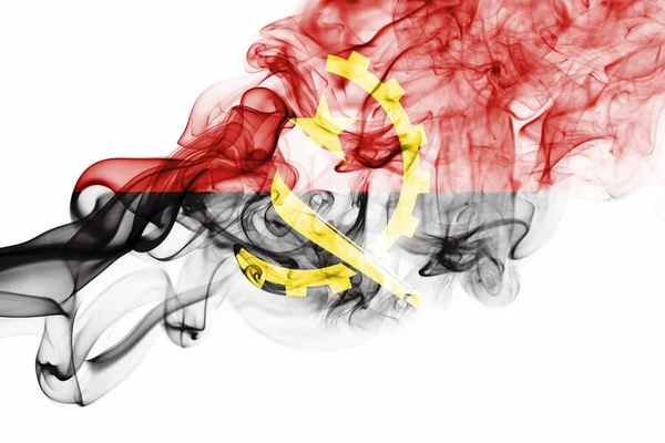 Vlag van Angola rook — Stockfoto