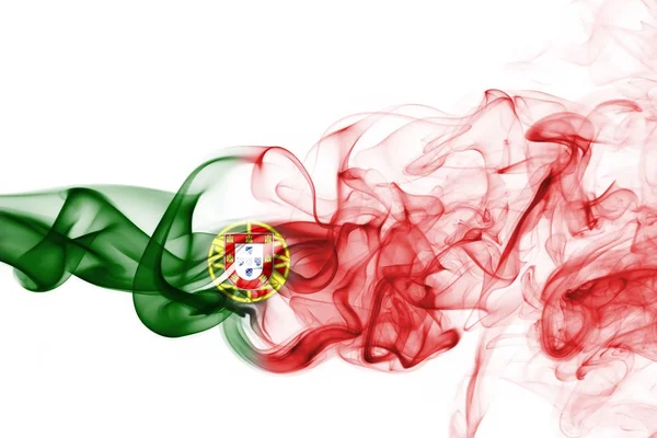 Portekiz bayrağı duman — Stok fotoğraf