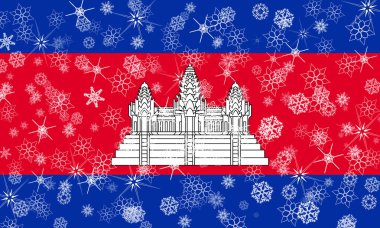 Kamboçya kış kar tanesi bayrak