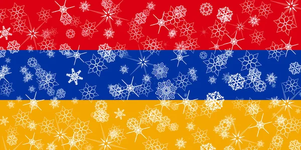 Armenia winter snowflake flag — Stock Photo, Image