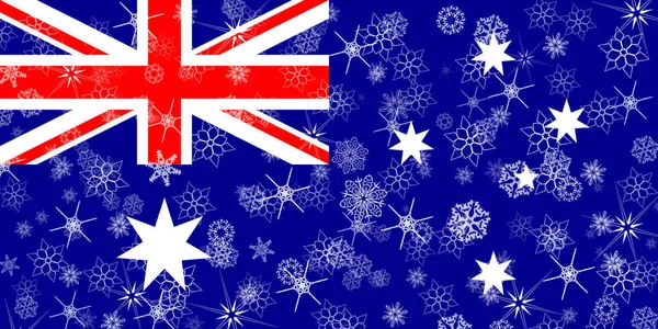 Australien vinter snöflinga flagga — Stockfoto