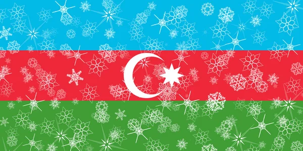 Azerbajdzsán téli hópehely zászló — Stock Fotó