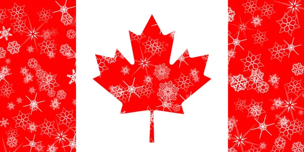 Canada winter snowflake flag — Stock Photo, Image