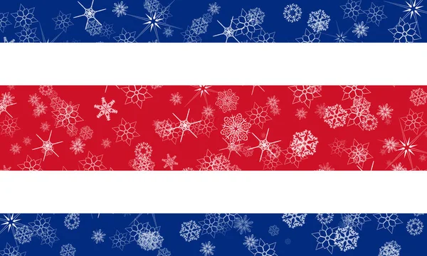 Costa Rica invierno bandera de copo de nieve — Foto de Stock