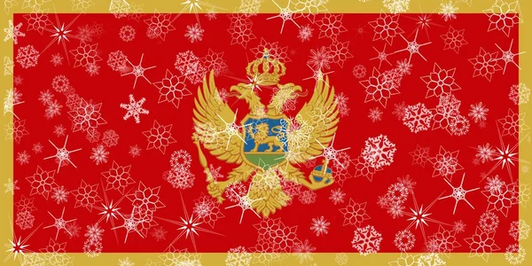 Зимний снежинный флаг Черногории — стоковое фото