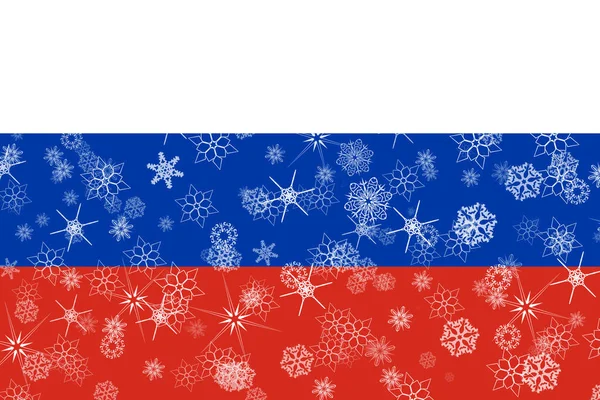 Russie drapeau de flocon de neige hiver — Photo