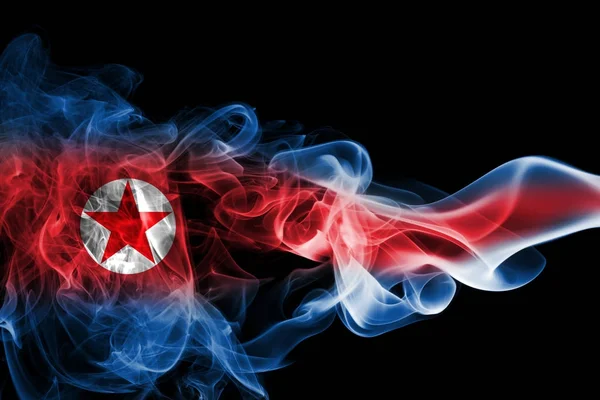 Corea del Norte bandera nacional de humo —  Fotos de Stock