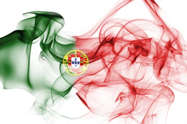 Portugal flagga rök — Stockfoto