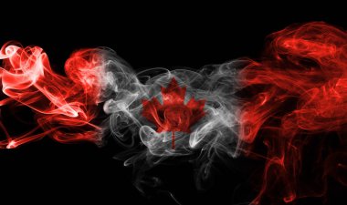 Kanada bayrağı duman