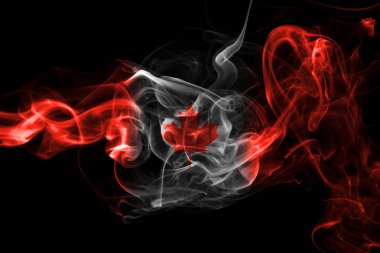 Kanada bayrağı duman