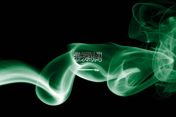サウジアラビア国旗煙 — ストック写真