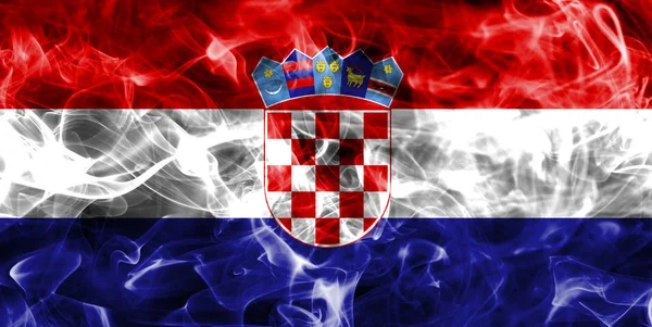 Hırvatistan duman bayrak — Stok fotoğraf