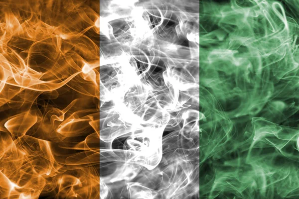 Cote d'Ivoire smoke flag — 스톡 사진