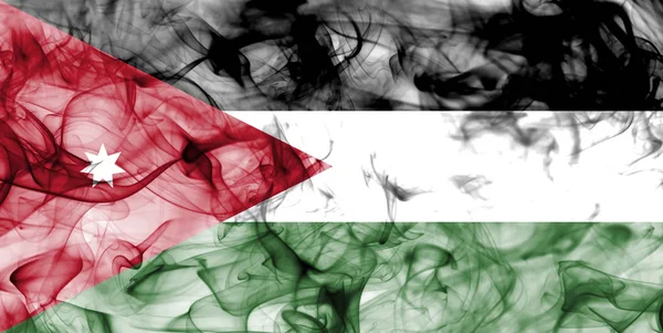 Vlag van Jordanië rook — Stockfoto