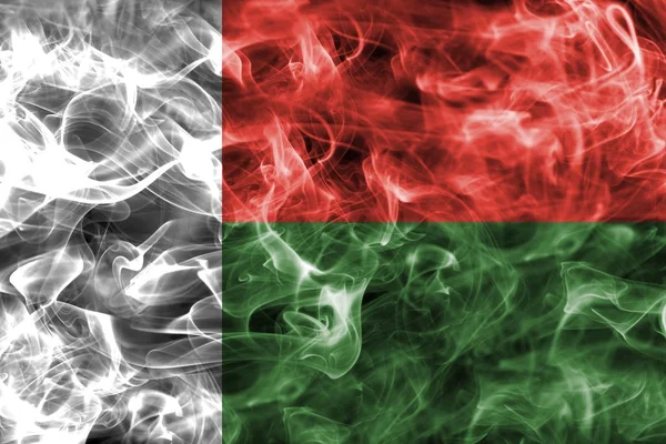 Madagascar smoke flag — Stock Photo, Image