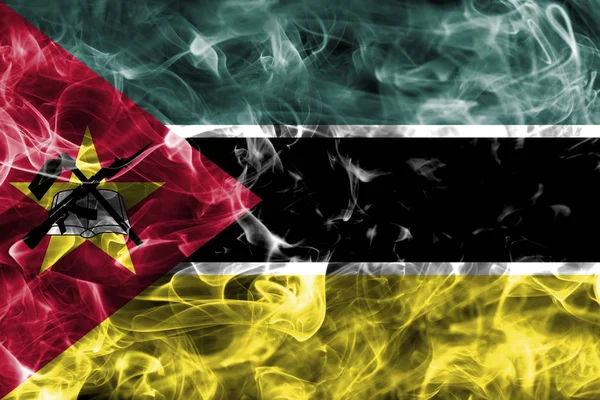 Vlajka Mosambiku kouře — Stock fotografie