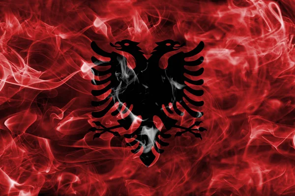 Albania bandera de humo —  Fotos de Stock