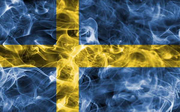 Sverige rök flagga — Stockfoto