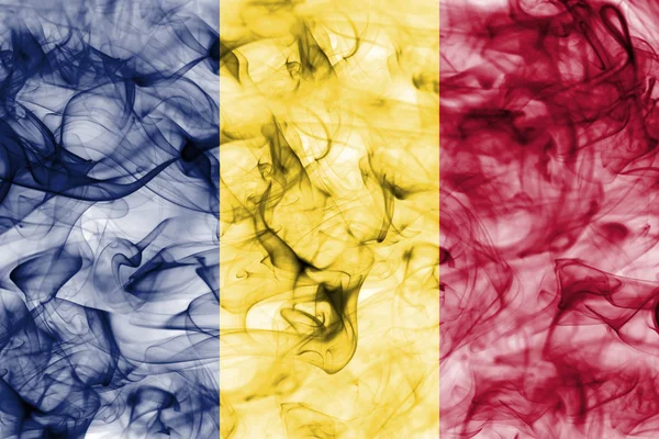 Tchad rök flagga — Stockfoto