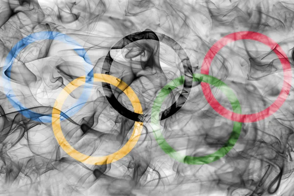 Steagul olimpic de fum — Fotografie, imagine de stoc
