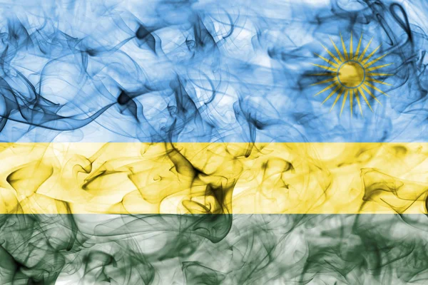 Rwanda smoke flag — Stock Photo, Image