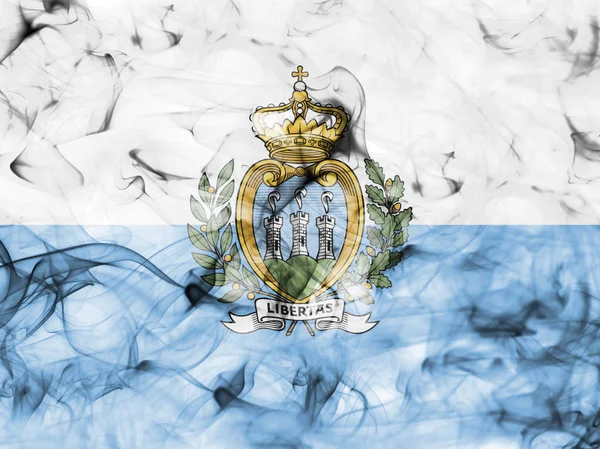 San Marino smoke flag — Stock Photo, Image