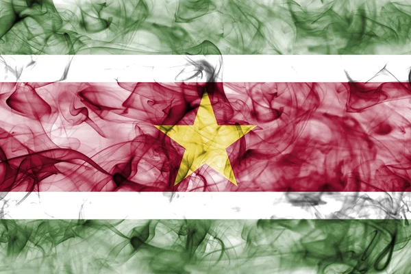 Surinam kouře vlajka — Stock fotografie