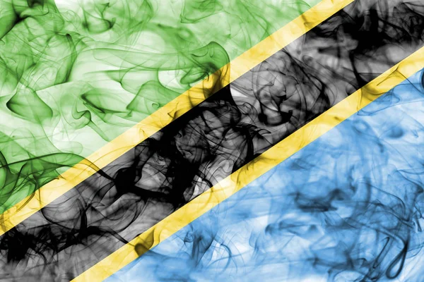 Tanzania smoke flag — Stock Photo, Image