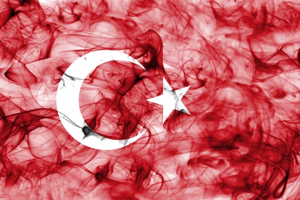 Turkiet rök flagga — Stockfoto