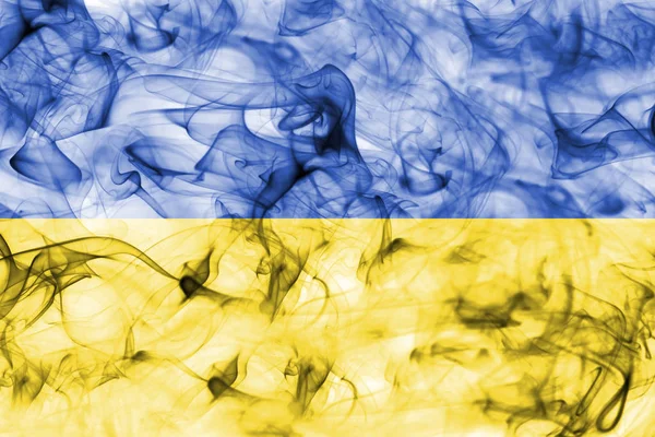 Ucraina bandiera di fumo — Foto Stock