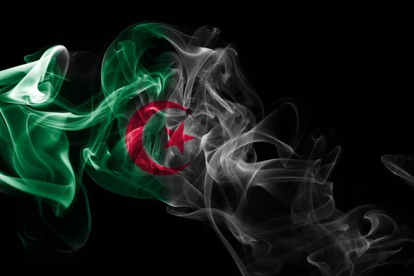 阿尔及利亚烟国旗 — 图库照片