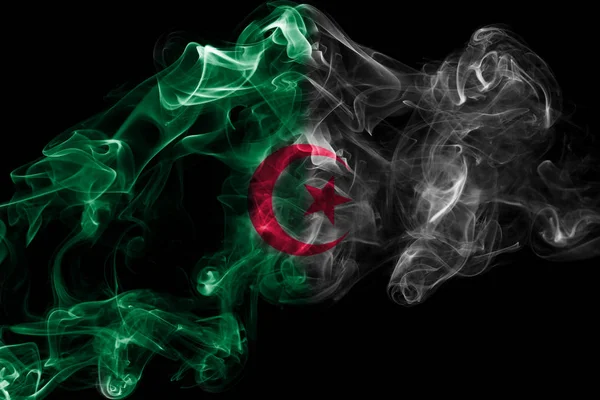 Cezayir Ulusal duman bayrak — Stok fotoğraf