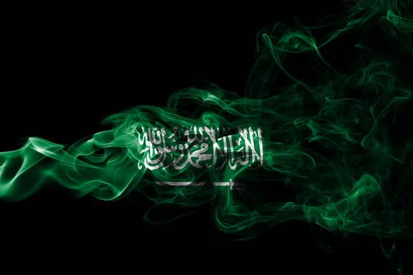 Bandera nacional de humo de Arabia Saudita —  Fotos de Stock