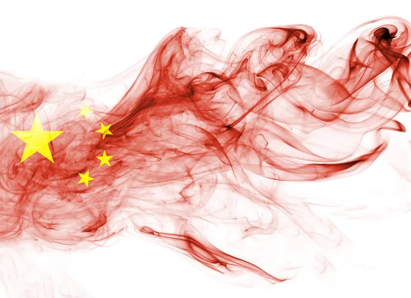 Kina flagga rök — Stockfoto