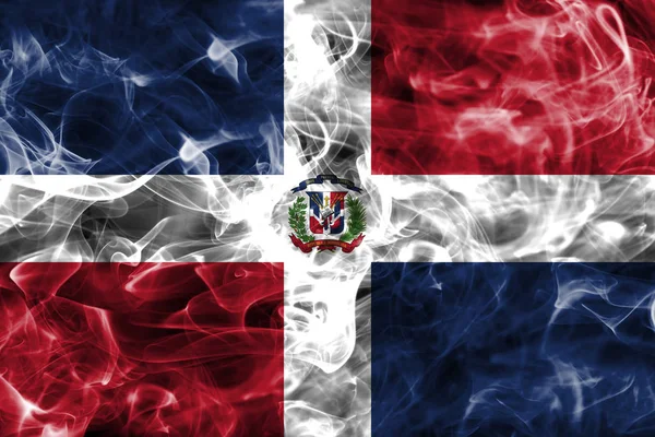 Flaga dymna Republiki Dominikańskiej — Zdjęcie stockowe